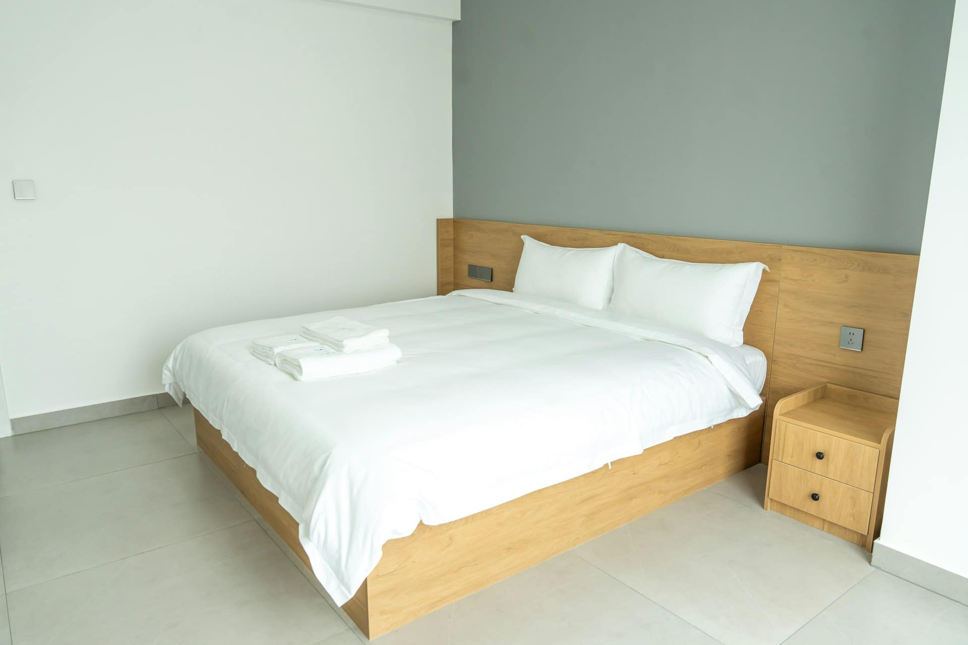 A clean, freshly prepared rental bedroom ready for the next tenant